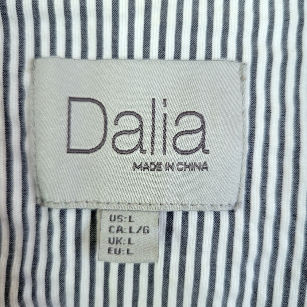 Dalia Pinstripe Blazer Sz L Cotton Blend - Picture 10 of 11